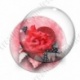 Image digitale - Montage fleur rouge et ruban à pois