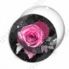 Image digitale - Montage fleur rose et ruban à pois