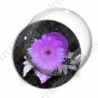 Image digitale - Montage fleur violet et ruban à pois