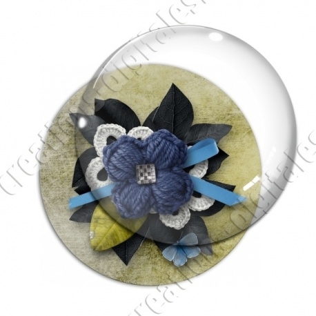 Image digitale - Montage fleur en laine 02