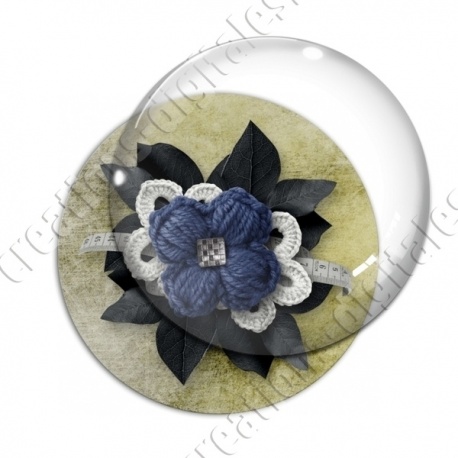 Image digitale - Montage fleur en laine 03
