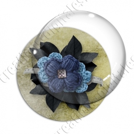 Image digitale - Montage fleur en laine 04