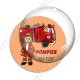 Image digitale - Pompier au top - fond orange