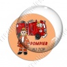 Image digitale - Pompier au top - fond orange