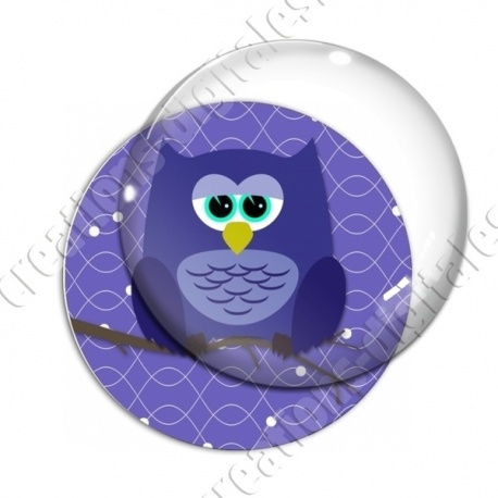 Image digitale - Hibou bleu sur fond violet