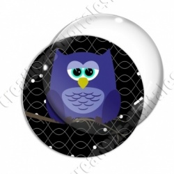 Image digitale - Hibou bleu sur fond noir