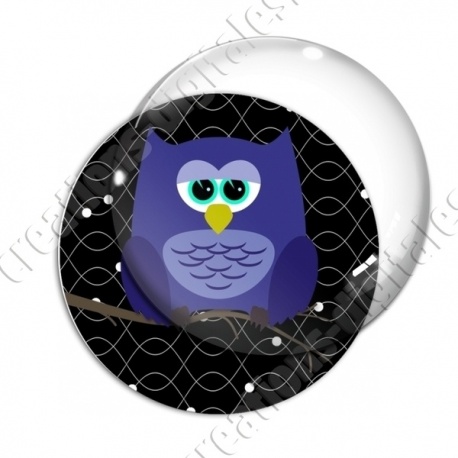 Image digitale - Hibou bleu sur fond noir