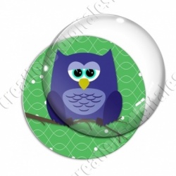 Image digitale - Hibou bleu sur fond vert