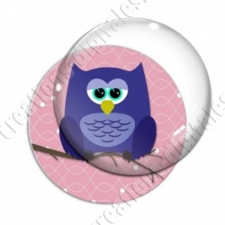 Image digitale - Hibou bleu sur fond rose