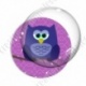 Image digitale - Hibou bleu sur fond violet