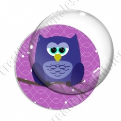 Image digitale - Hibou bleu sur fond violet