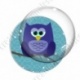 Image digitale - Hibou bleu sur fond cyan