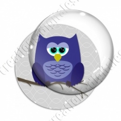 Image digitale - Hibou bleu sur fond gris