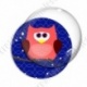 Image digitale - Hibou rouge sur fond bleu