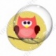 Image digitale - Hibou rouge sur fond jaune