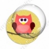 Image digitale - Hibou rouge sur fond jaune