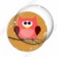 Image digitale - Hibou rouge sur fond orange