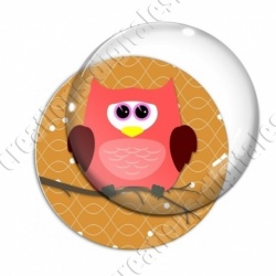 Image digitale - Hibou rouge sur fond orange