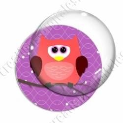 Image digitale - Hibou rouge sur fond violet