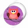 Image digitale - Hibou rouge sur fond violet