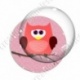 Image digitale - Hibou rouge sur fond rose