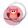 Image digitale - Hibou rouge sur fond rose