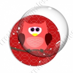 Image digitale - Hibou rouge sur fond rouge