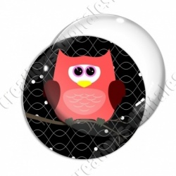 Image digitale - Hibou rouge sur fond noir