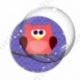Image digitale - Hibou rouge sur fond violet