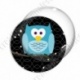 Image digitale - Hibou cyan sur fond noir