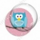 Image digitale - Hibou cyan sur fond rose