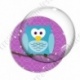 Image digitale - Hibou cyan sur fond violet