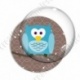 Image digitale - Hibou cyan sur fond marron