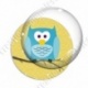 Image digitale - Hibou cyan sur fond jaune