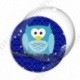 Image digitale - Hibou cyan sur fond bleu