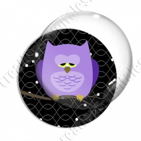 Image digitale - Hibou violet sur fond noir
