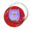 Image digitale - Hibou violet sur fond rouge