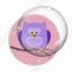 Image digitale - Hibou violet sur fond rose