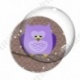Image digitale - Hibou violet sur fond marron