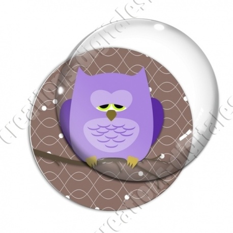 Image digitale - Hibou violet sur fond marron