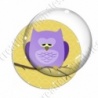 Image digitale - Hibou violet sur fond jaune