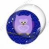 Image digitale - Hibou violet sur fond bleu