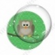 Image digitale - Hibou brun sur fond vert