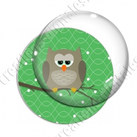 Image digitale - Hibou brun sur fond vert