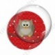 Image digitale - Hibou brun sur fond rouge