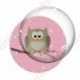 Image digitale - Hibou brun sur fond rose