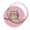 Image digitale - Hibou brun sur fond rose