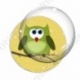 Image digitale - Hibou vert sur fond jaune