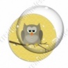 Image digitale - Hibou brun sur fond jaune