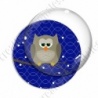 Image digitale - Hibou brun sur fond bleu